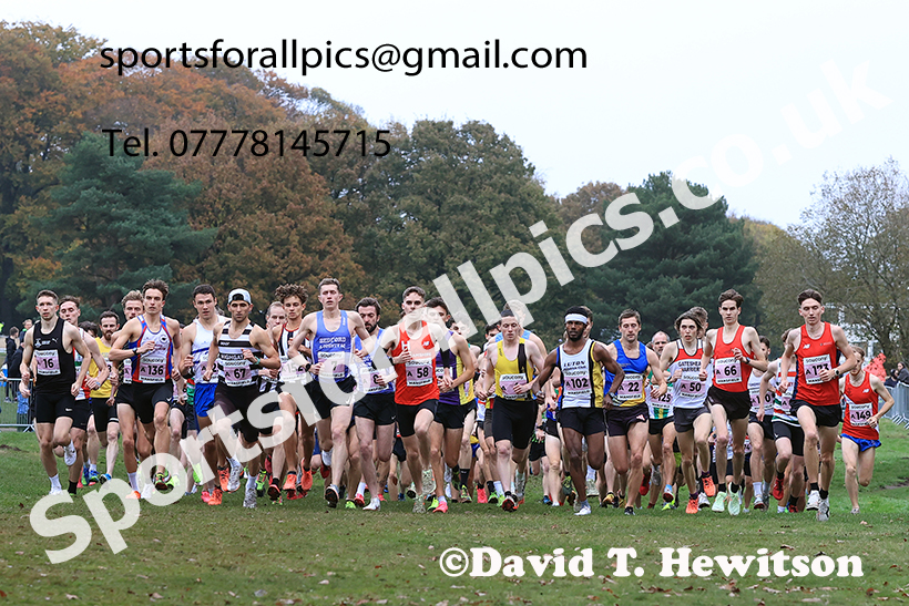 Senior Mens 2024 National Cross Country Relays, Berry Hill Park, Mansfield.   Photo: David T. Hewitson/Sports for All Pics